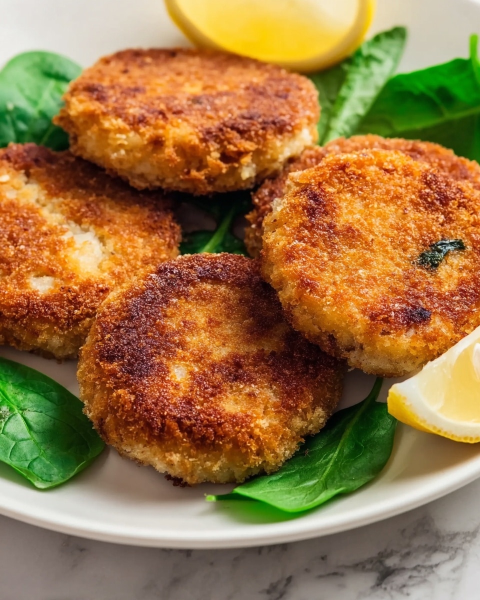 A white plate holds six golden brown patties that look crispy on the outside with a slightly rough texture, each showing small green herb bits throughout. The patties are round and uneven in shape, stacked close together with one on top showing a small green herb garnish. The plate is set on a white marbled surface with a wooden board and woven fabric visible around it. photo taken with an iphone --ar 4:5 --v 7