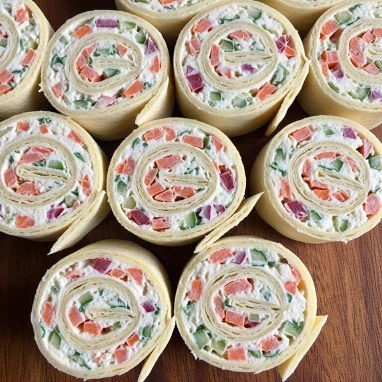 Vegetable Cream Cheese Tortilla Roll-Ups Recipe