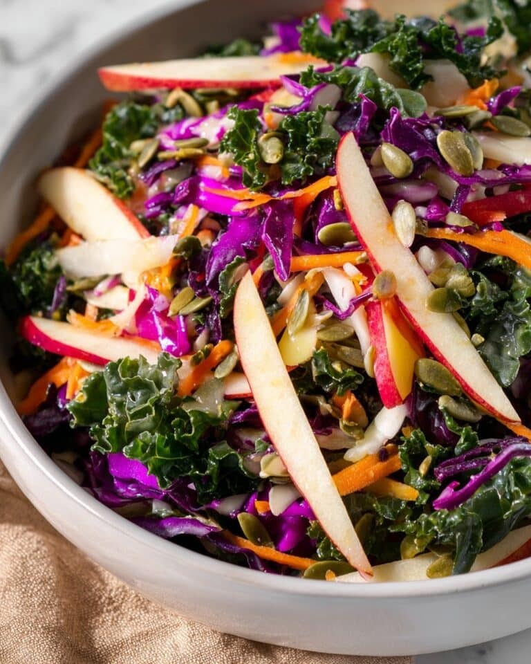 Kale and Apple Slaw with Honey Sesame Vinaigrette Recipe