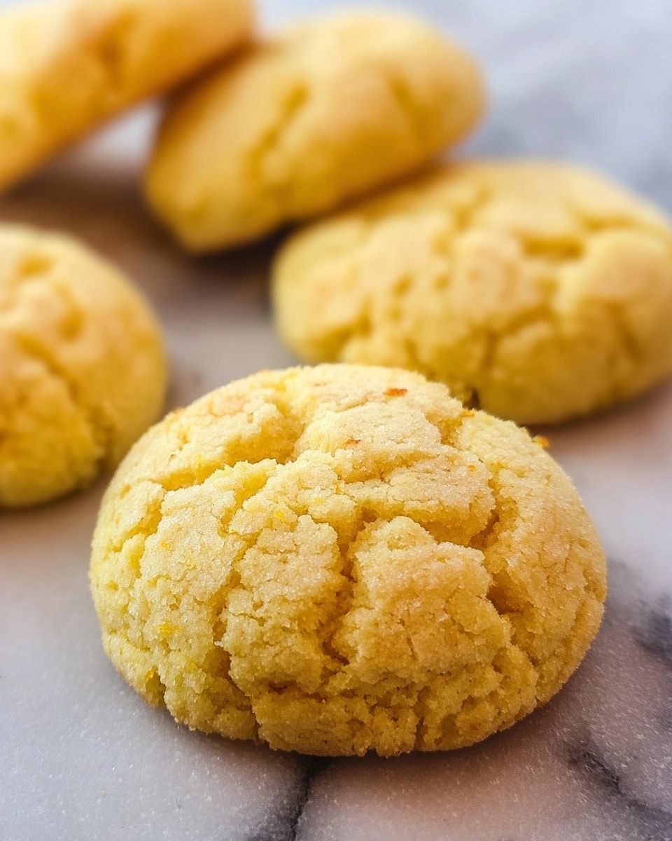A white plate filled with a pile of golden-yellow cookies, each cookie showing a cracked top surface creating a rough texture, stacked in a casual heap. The plate sits on a white marbled surface, providing a clean and bright contrast to the cookies and the plate’s intricate blue and white floral design. The cookies appear crisp on the edges and soft inside, with subtle shadows that show their round, domed shape. photo taken with an iphone --ar 4:5 --v 7