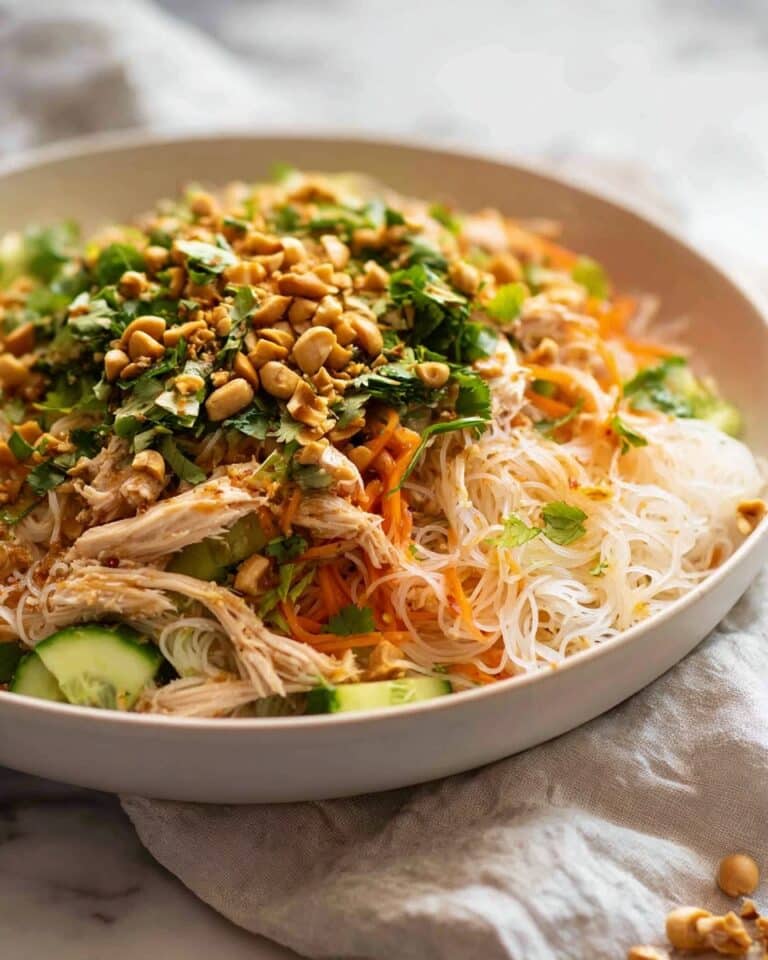 Glass Noodle Salad with Chicken, Herbs, and Lime Cashew Crumble Recipe